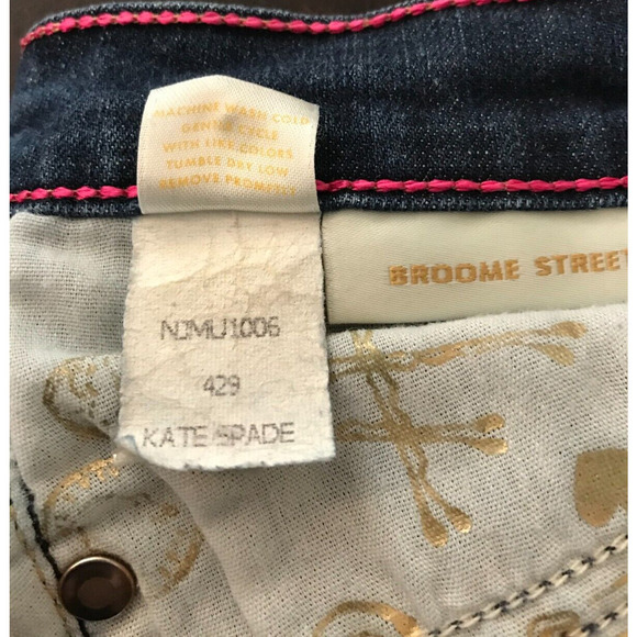 Kate Spade Jeans Women's Play Hooky Broome Street Skinny Dark Blue Denim - 25 - Picture 10 of 14